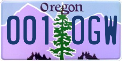 OR license plate 001OGW