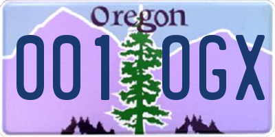 OR license plate 001OGX