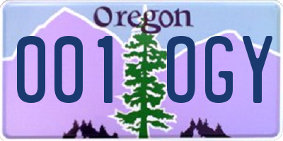 OR license plate 001OGY