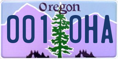 OR license plate 001OHA