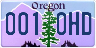 OR license plate 001OHD