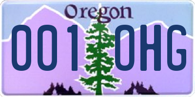 OR license plate 001OHG