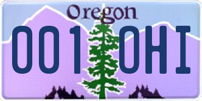 OR license plate 001OHI