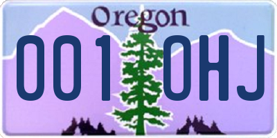 OR license plate 001OHJ