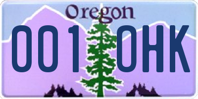 OR license plate 001OHK