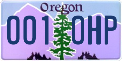 OR license plate 001OHP