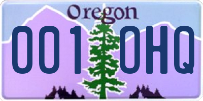 OR license plate 001OHQ