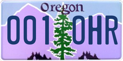 OR license plate 001OHR