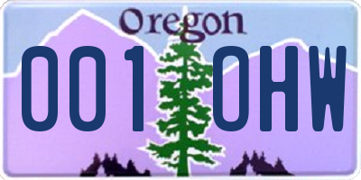 OR license plate 001OHW