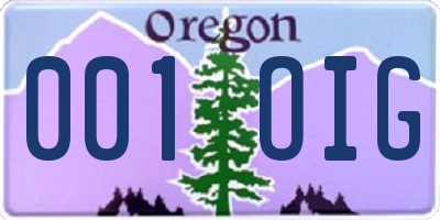 OR license plate 001OIG