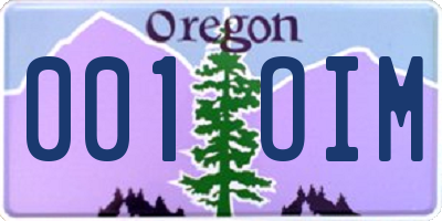 OR license plate 001OIM