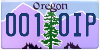 OR license plate 001OIP