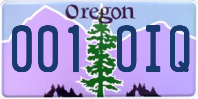 OR license plate 001OIQ