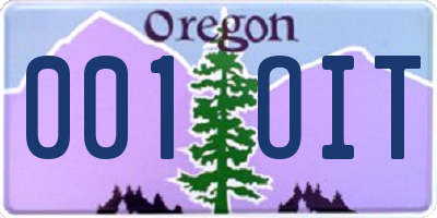 OR license plate 001OIT