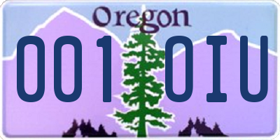 OR license plate 001OIU