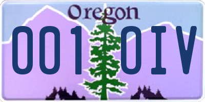 OR license plate 001OIV