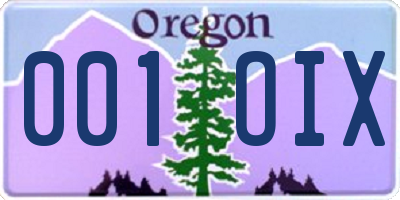 OR license plate 001OIX