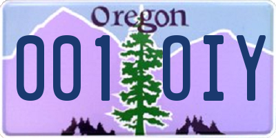 OR license plate 001OIY