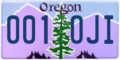 OR license plate 001OJI