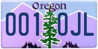 OR license plate 001OJL