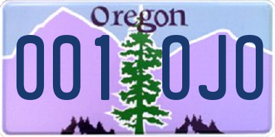 OR license plate 001OJO