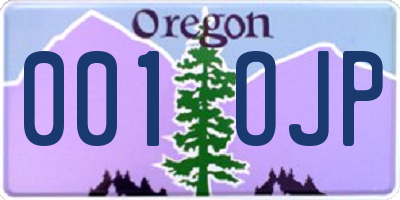 OR license plate 001OJP