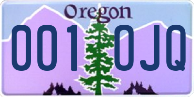 OR license plate 001OJQ