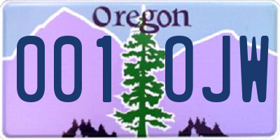 OR license plate 001OJW