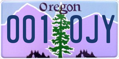 OR license plate 001OJY