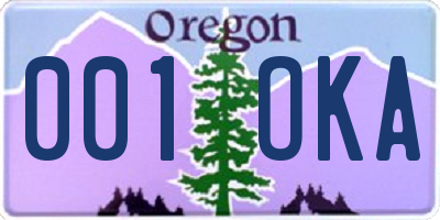 OR license plate 001OKA