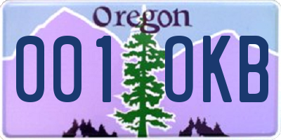 OR license plate 001OKB