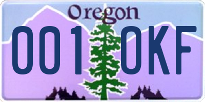 OR license plate 001OKF