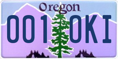 OR license plate 001OKI