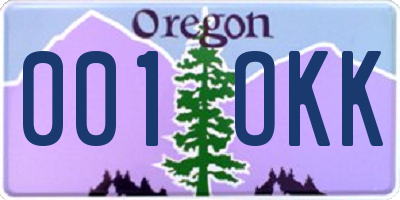 OR license plate 001OKK