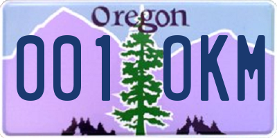 OR license plate 001OKM