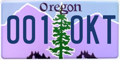 OR license plate 001OKT