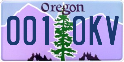 OR license plate 001OKV