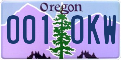 OR license plate 001OKW