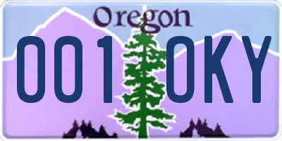 OR license plate 001OKY