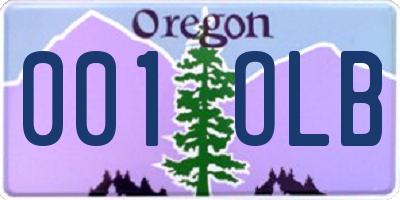 OR license plate 001OLB