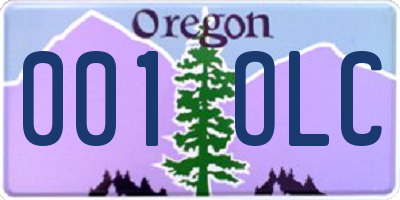 OR license plate 001OLC