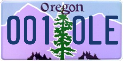 OR license plate 001OLE