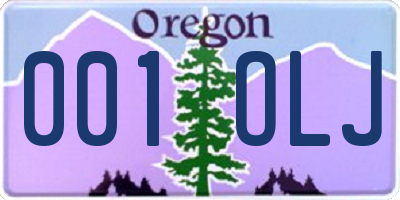 OR license plate 001OLJ