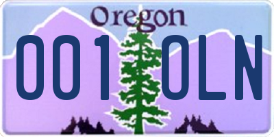 OR license plate 001OLN