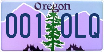 OR license plate 001OLQ