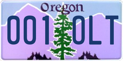 OR license plate 001OLT