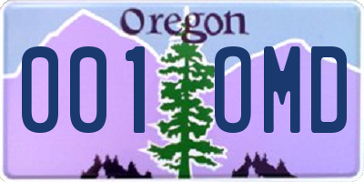 OR license plate 001OMD