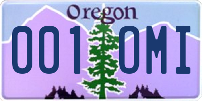 OR license plate 001OMI