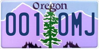 OR license plate 001OMJ