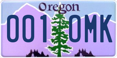 OR license plate 001OMK